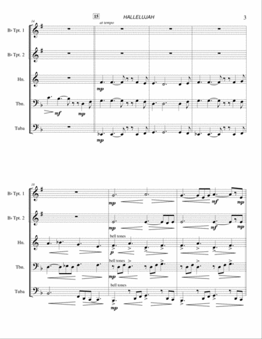Hallelujah Brass Ensemble scores gallery preview page 4