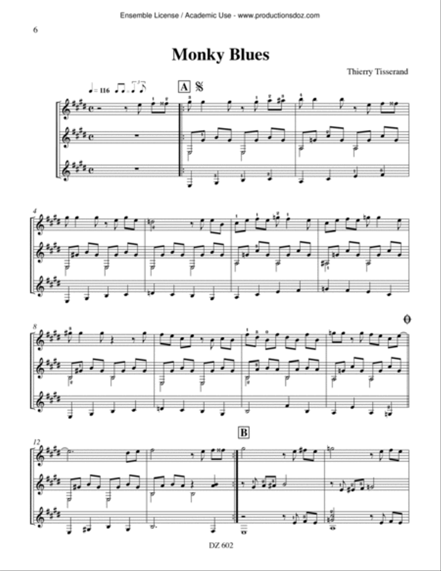 Fallabella / Monky Blues Guitar Ensemble scores gallery preview page 6