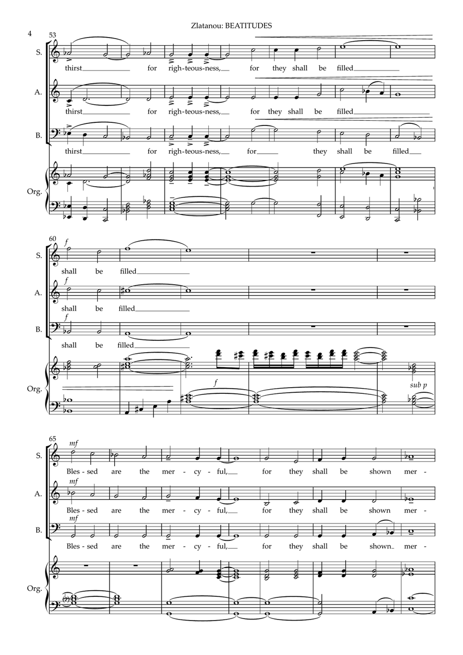 BEATITUDES for SAB choir and Organ 3-Part scores gallery preview page 4