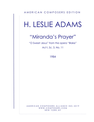 [Adams] Miranda's Prayer (O Sweet Jesus)