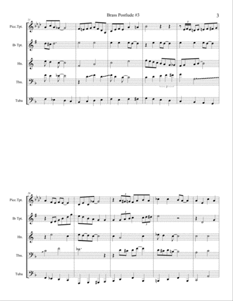 Brass Postlude 3 Brass Ensemble scores gallery preview page 4