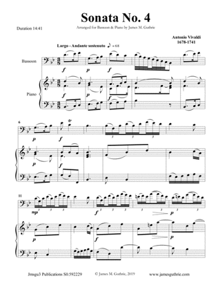 Vivaldi: Sonata No. 4 for Bassoon & Piano