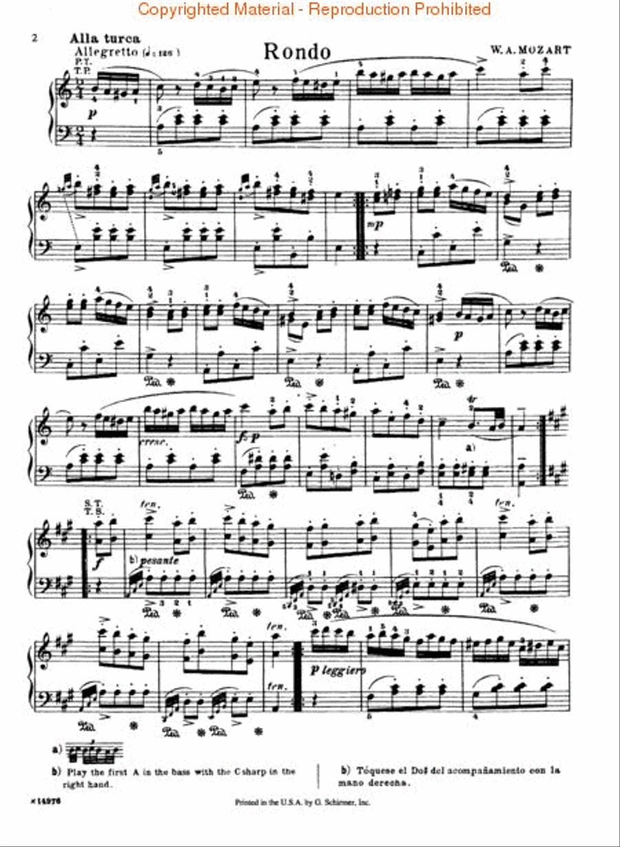 Rondo à la Turque (from Sonata in A Major K331) Piano Solo scores gallery preview page 2