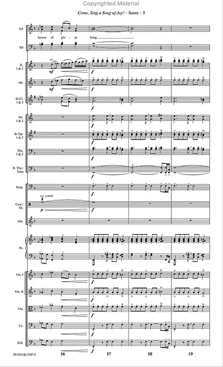 Come, Sing a Song of Joy! - Orchestral Score and CD with Printable Parts