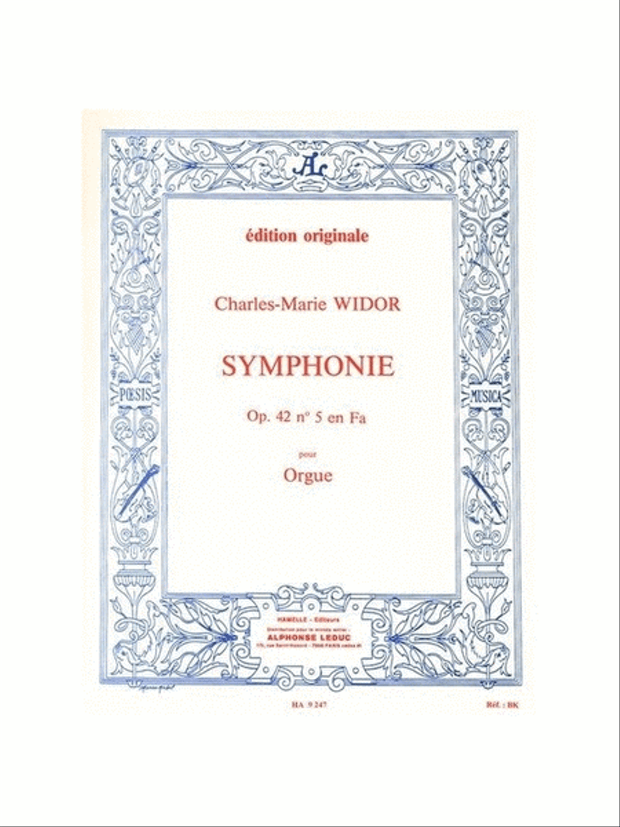 Symphone Op 42 No 5 En Fa Pour Orgue Organ scores gallery preview page 1