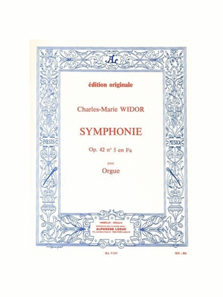 Book cover for Symphone Op 42 No 5 En Fa Pour Orgue