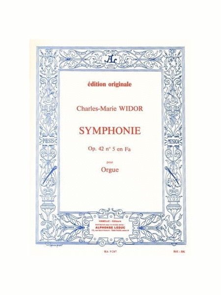 Symphone Op 42 No 5 En Fa Pour Orgue