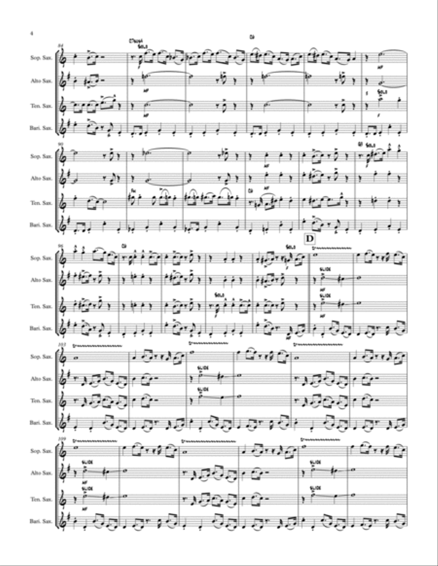 Jitterbug Jump: Saxophone Quartet Saxophone Quartet scores gallery preview page 4