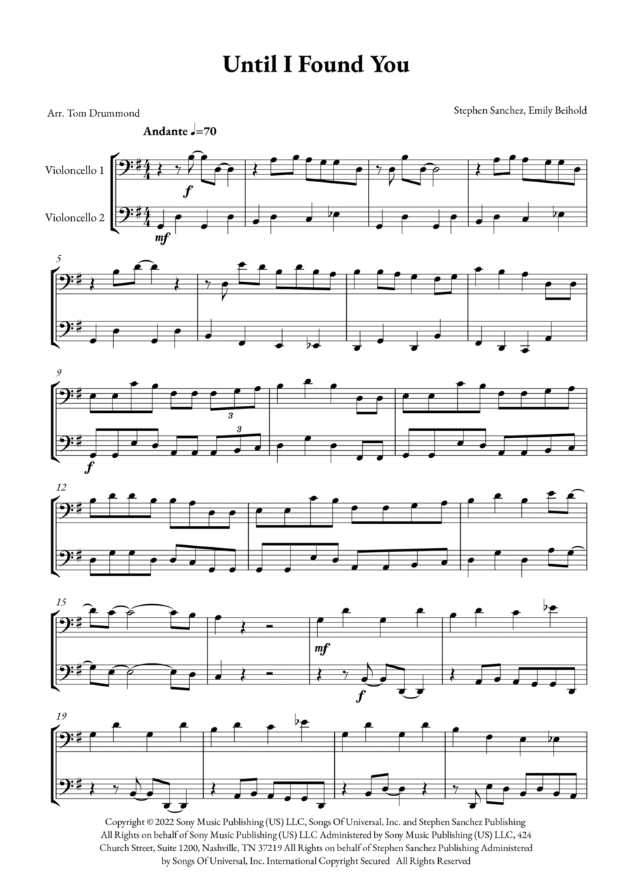 Until I Found You String Duet scores gallery preview page 1