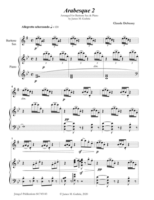 Debussy: Arabesque 2 for Baritone Sax & Piano
