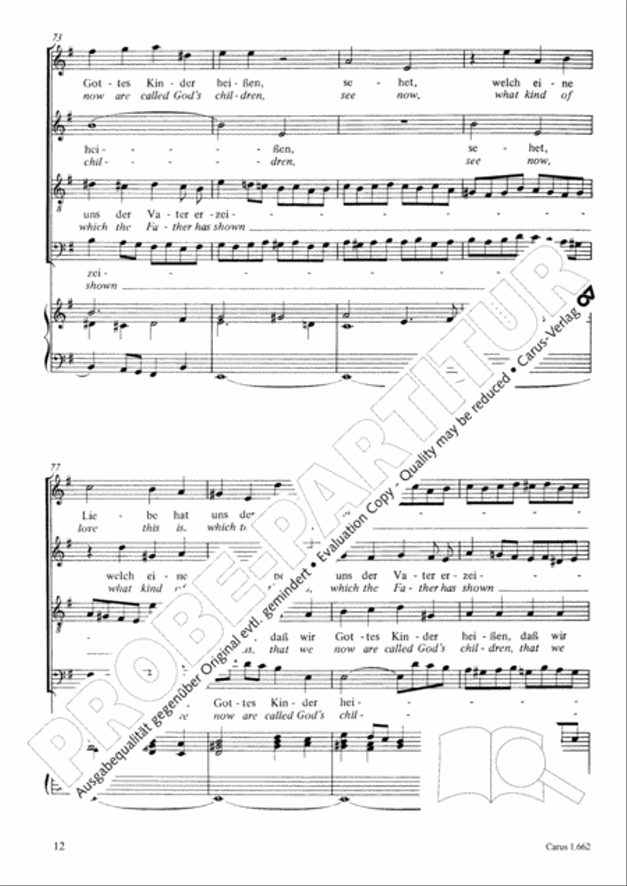 See now, what kind of love (Sehet, welch eine Liebe hat uns der Vater erzeiget) 4-Part scores gallery preview page 27