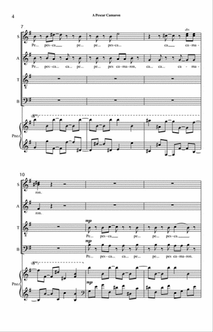 A Pescar Camaron A Pescar Camaron SSATB scores gallery preview page 4
