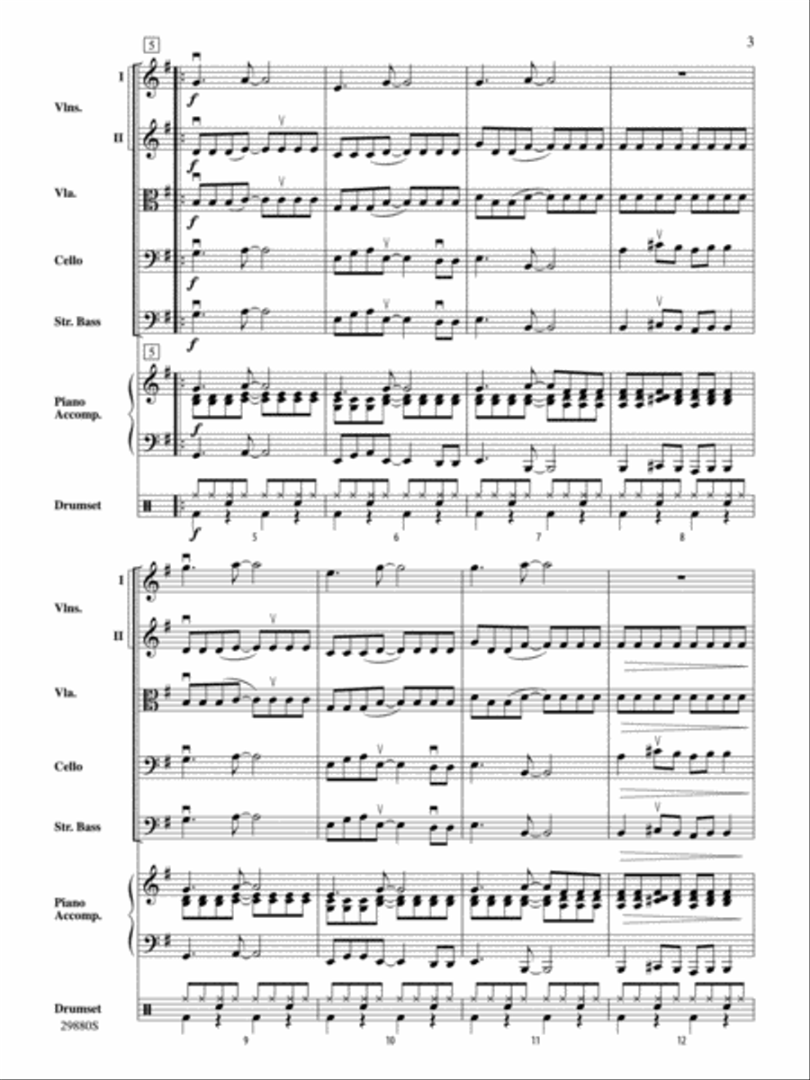 Knowing Me, Knowing You (As performed by ABBA from the musical Mamma Mia) (Score only) String Orchestra scores gallery preview page 3
