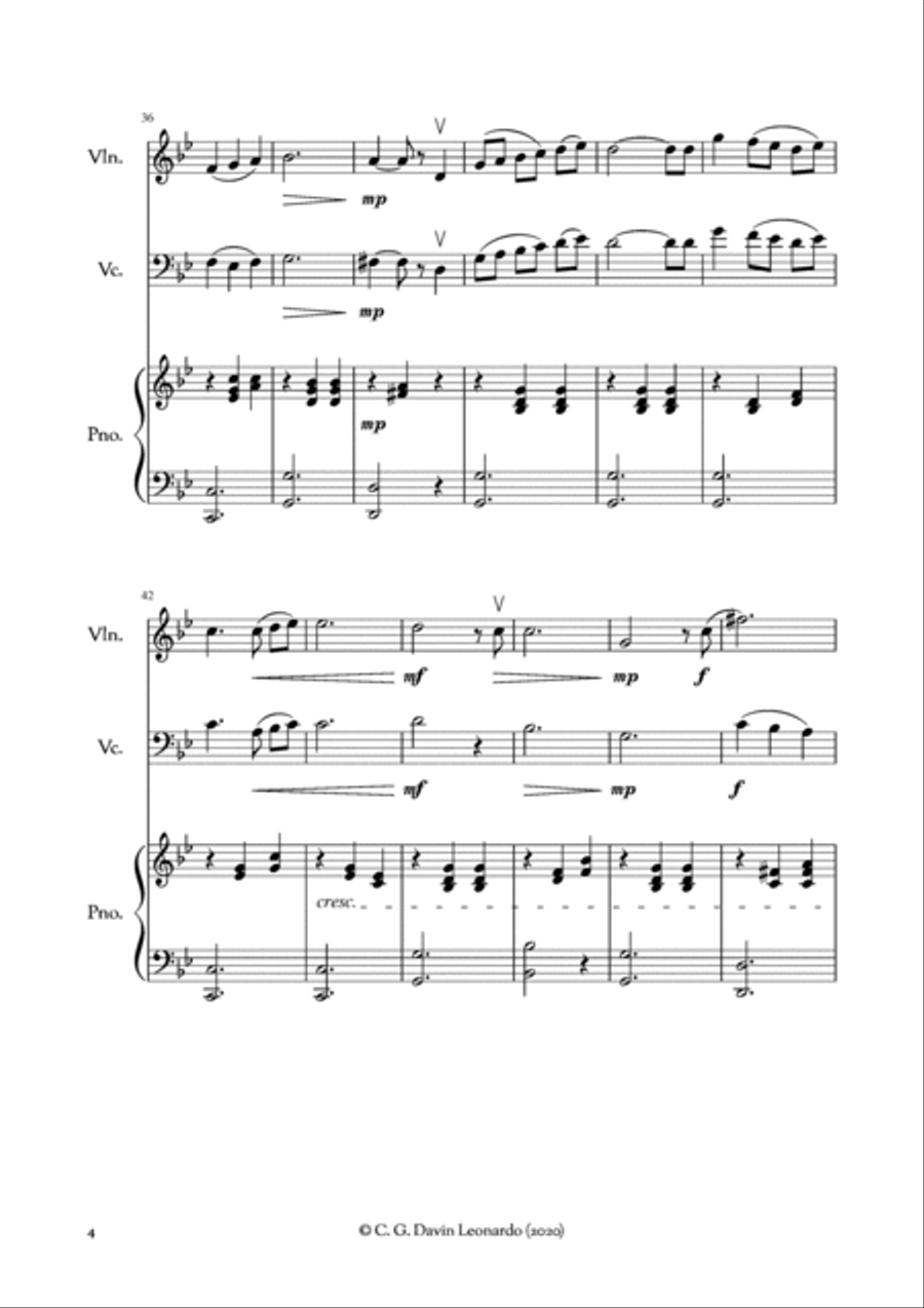Forlorn - Piano Trio in G Minor Piano Trio scores gallery preview page 6