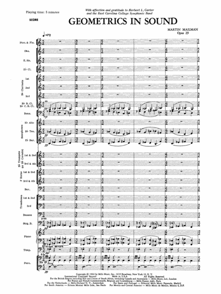 Geometrics in Sound, Op. 29: Score