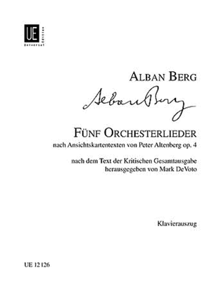 Book cover for Altenberg Lieder, Op. 4 Vocal