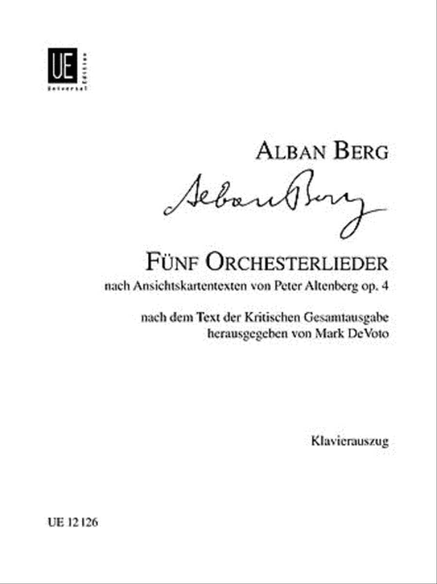 Altenberg Lieder, Op. 4 Vocal