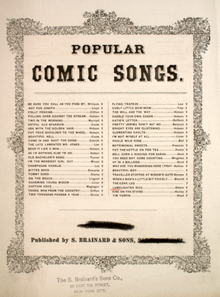 Popular Comic Songs. Lamplighter Dick
