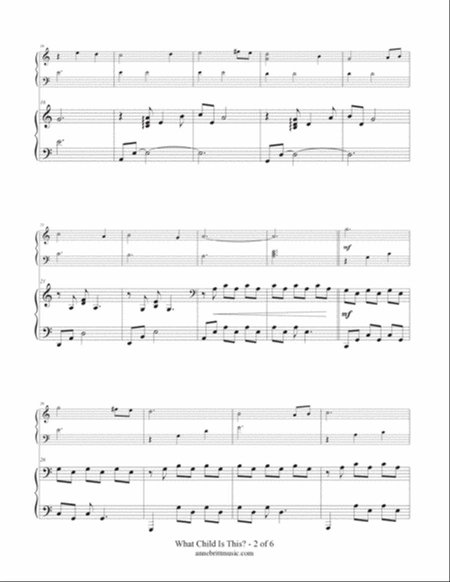 What Child Is This? (late elementary student/teacher piano duet) Piano Method scores gallery preview page 2