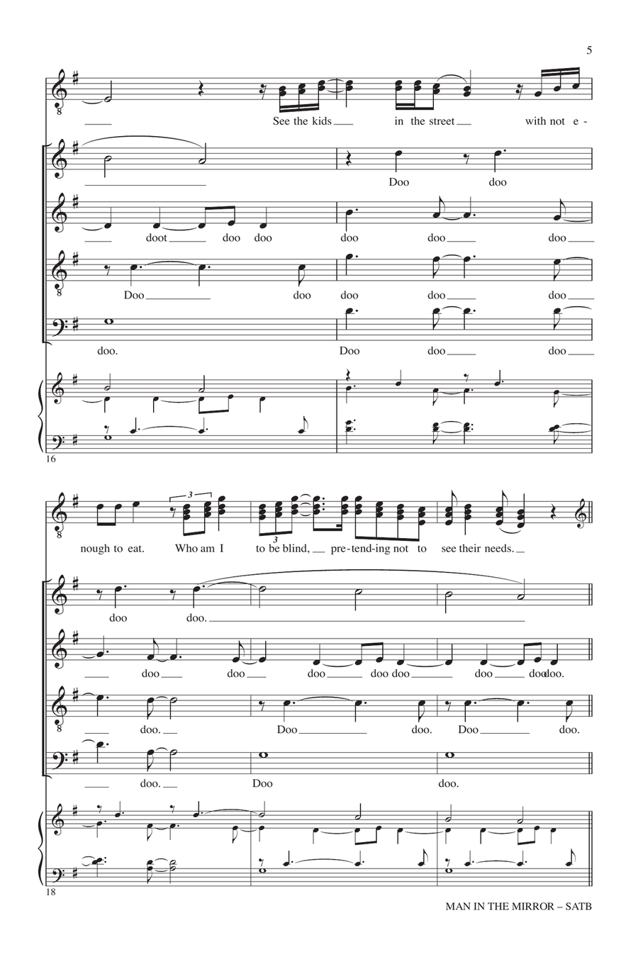 Man In The Mirror (arr. Deke Sharon) 4-Part scores gallery preview page 4