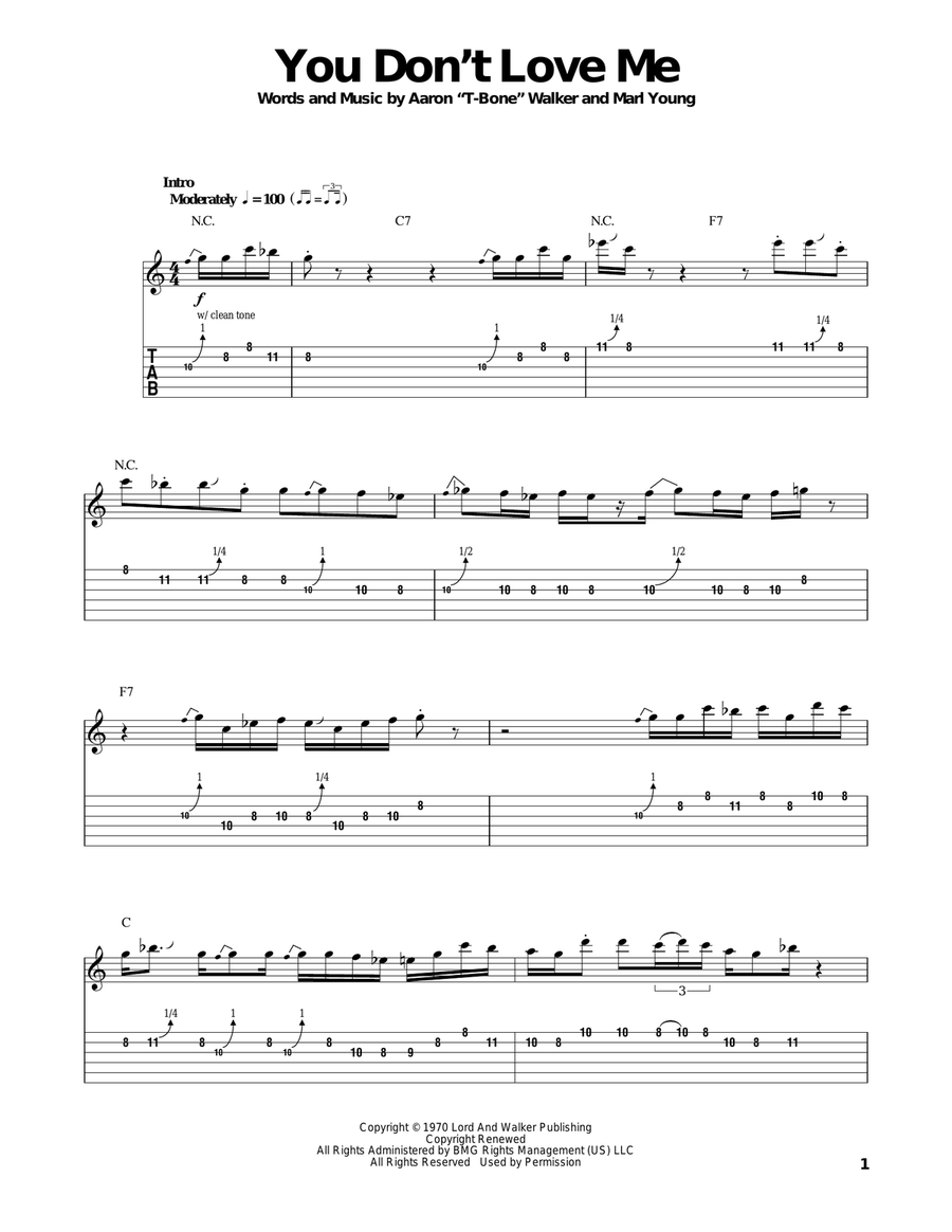 You Don't Love Me Electric Guitar scores gallery preview page 1