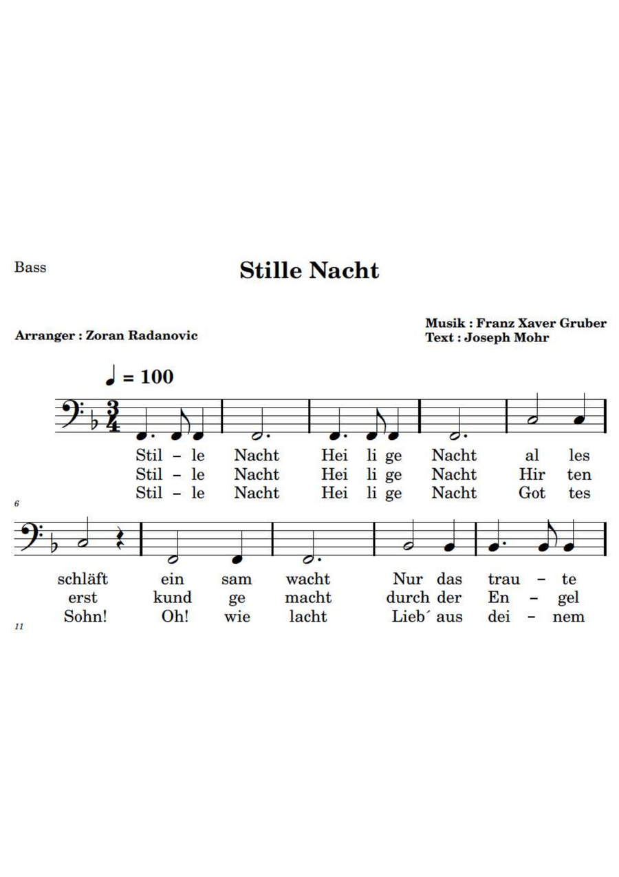 Stille Nacht - SATB - german lyrics 4-Part scores gallery preview page 5