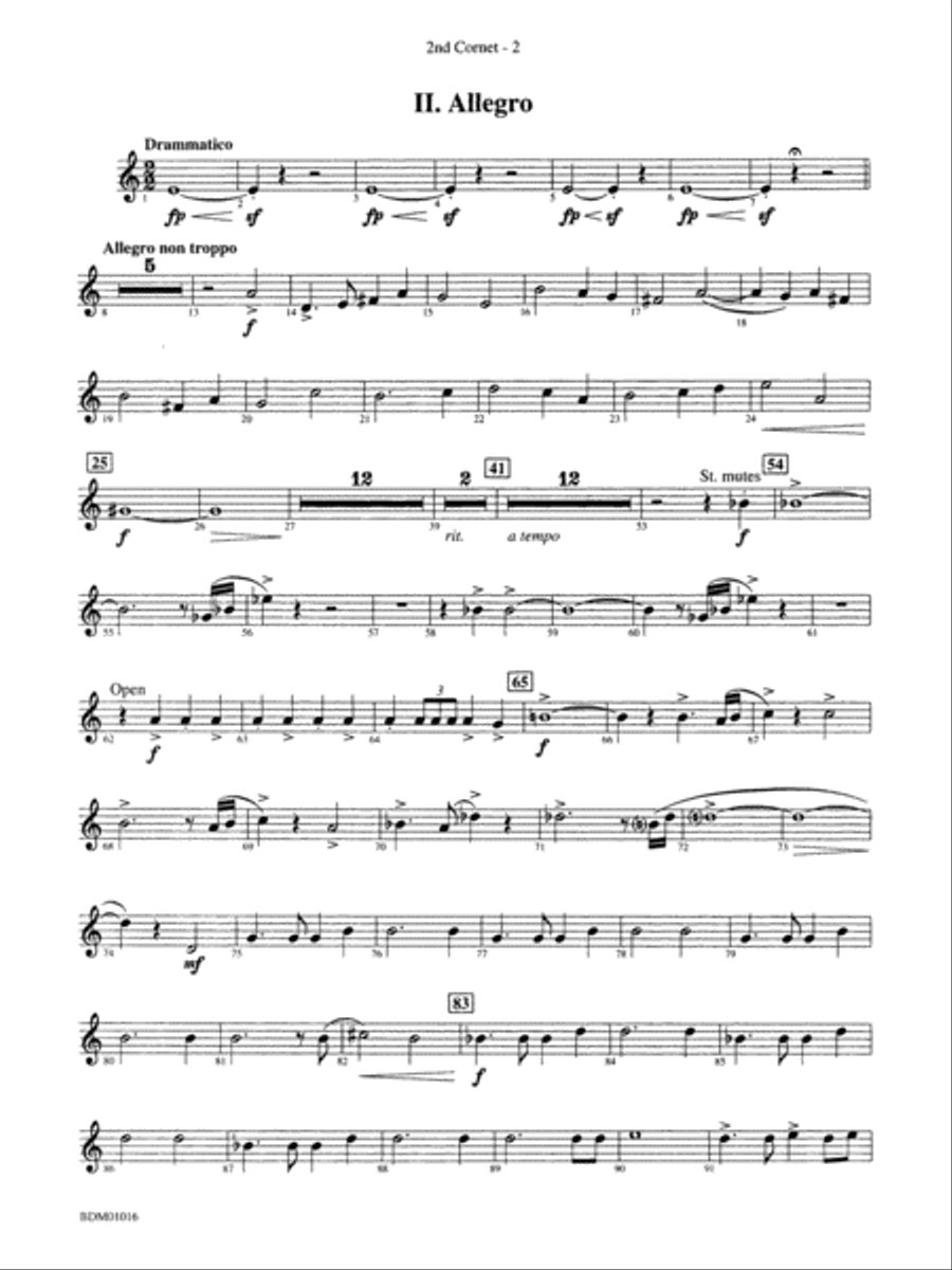 Fanfare and Allegro: 2nd B-flat Cornet Concert Band scores gallery preview page 2