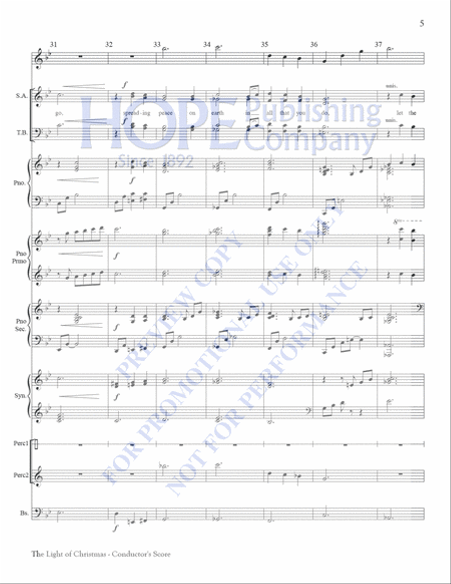 The Light of Christmas Choir scores gallery preview page 6