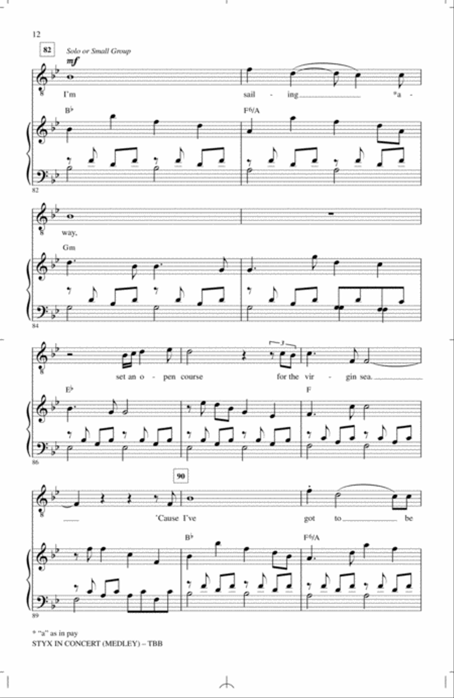 Styx In Concert (Medley) 3-Part scores gallery preview page 11