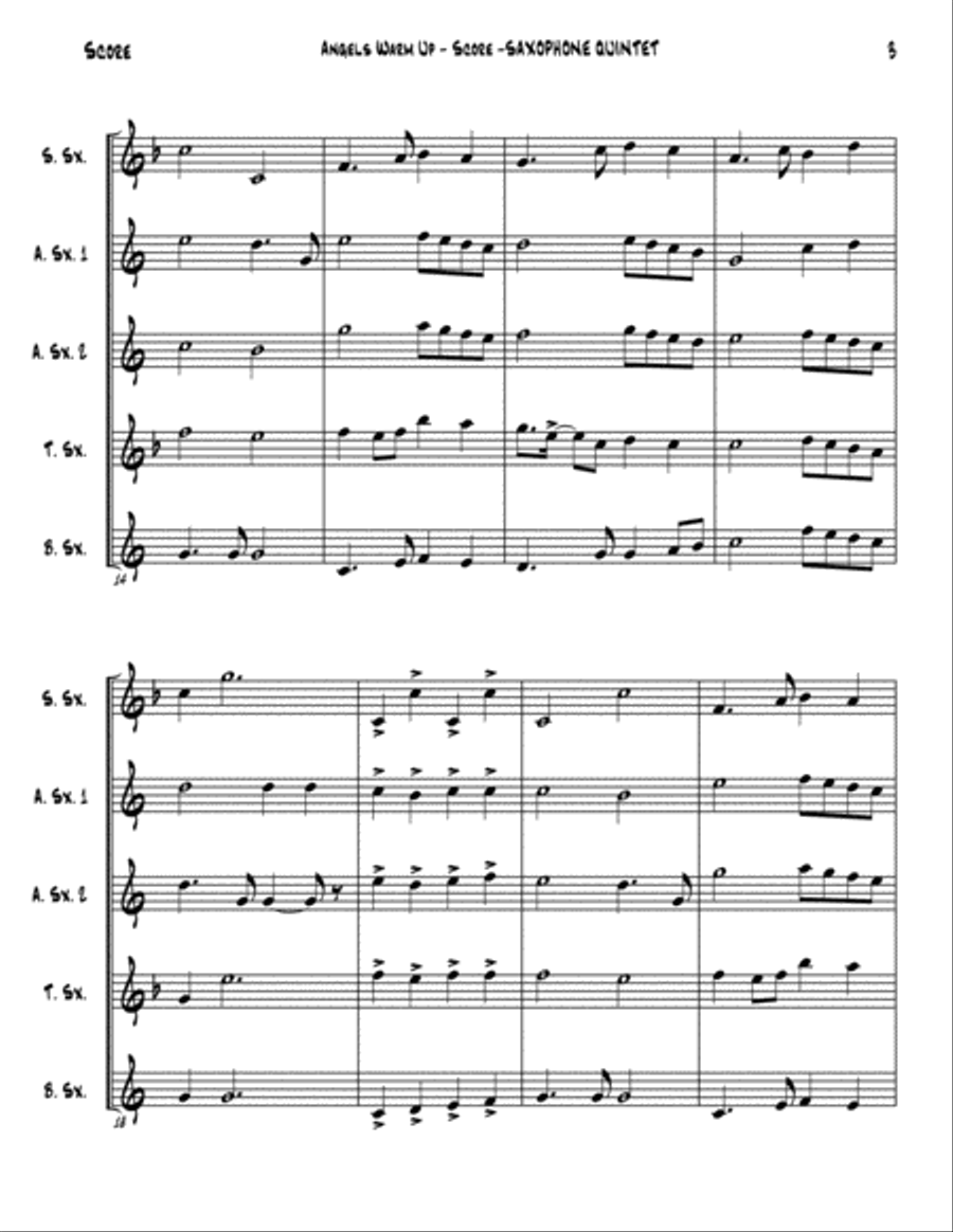 Angels Warm Up (Angels We Have Heard On High) Woodwind Quintet scores gallery preview page 4