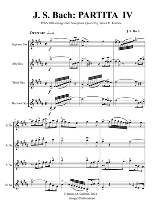 Bach: Partita No. 4 BWV 828 for Saxophone Quartet