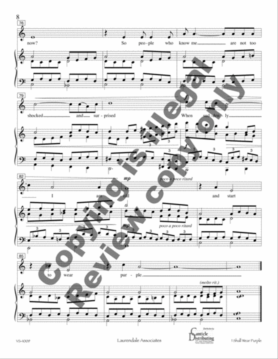 I Shall Wear Purple I Shall Wear Purple Medium Voice scores gallery preview page 8