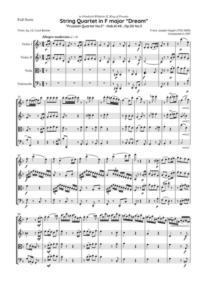 Haydn - String Quartet in F major, Hob.III:48 ; Op.50 No.5 · "Prussian Quartet No.5 - Dream"