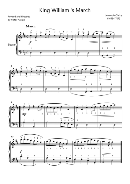 King William's March - Easy Piano Sheet Music image number null