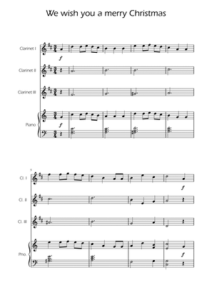We Wish You a Merry Christmas - Clarinet Trio w/ Piano