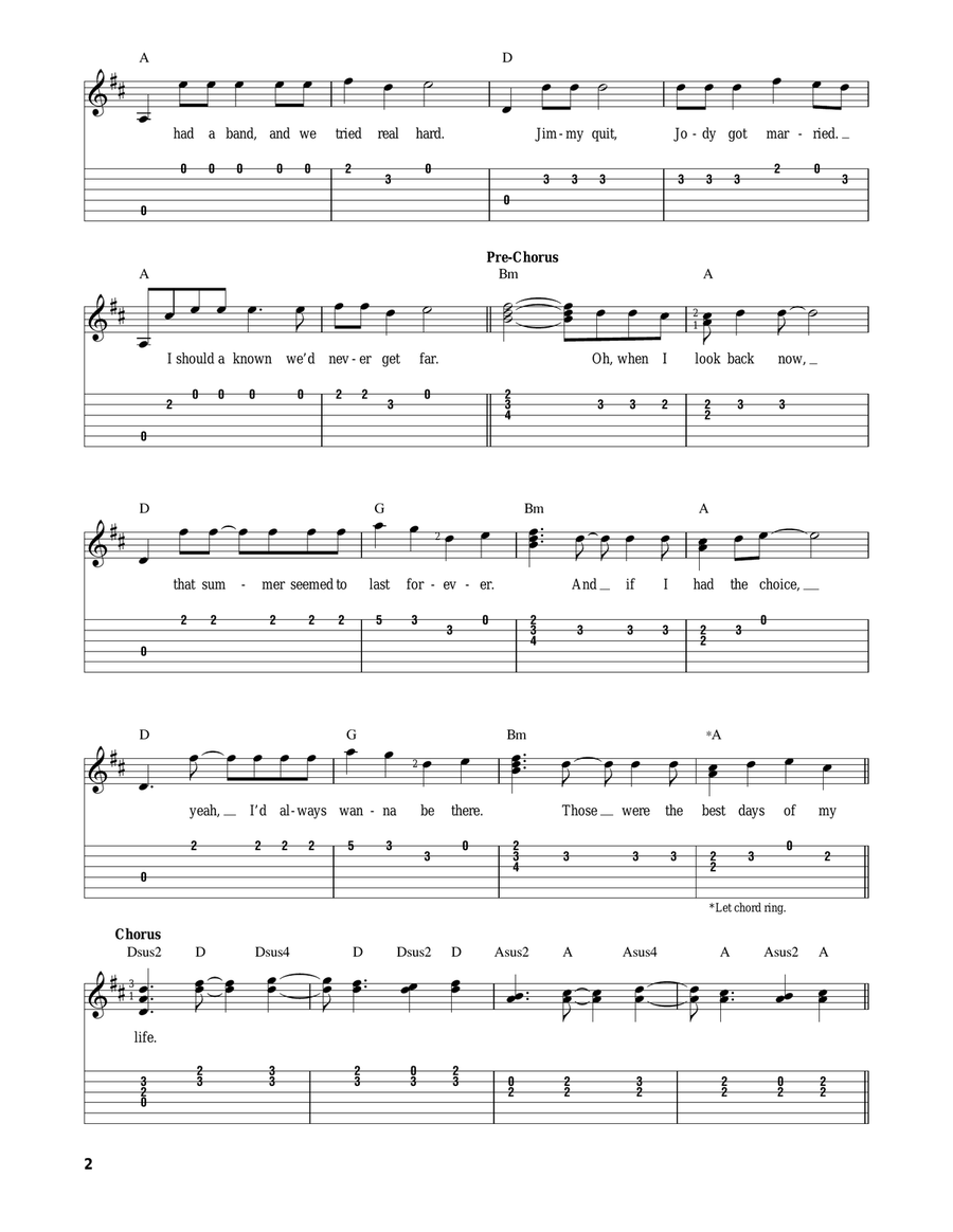 Summer Of '69 Acoustic Guitar scores gallery preview page 2