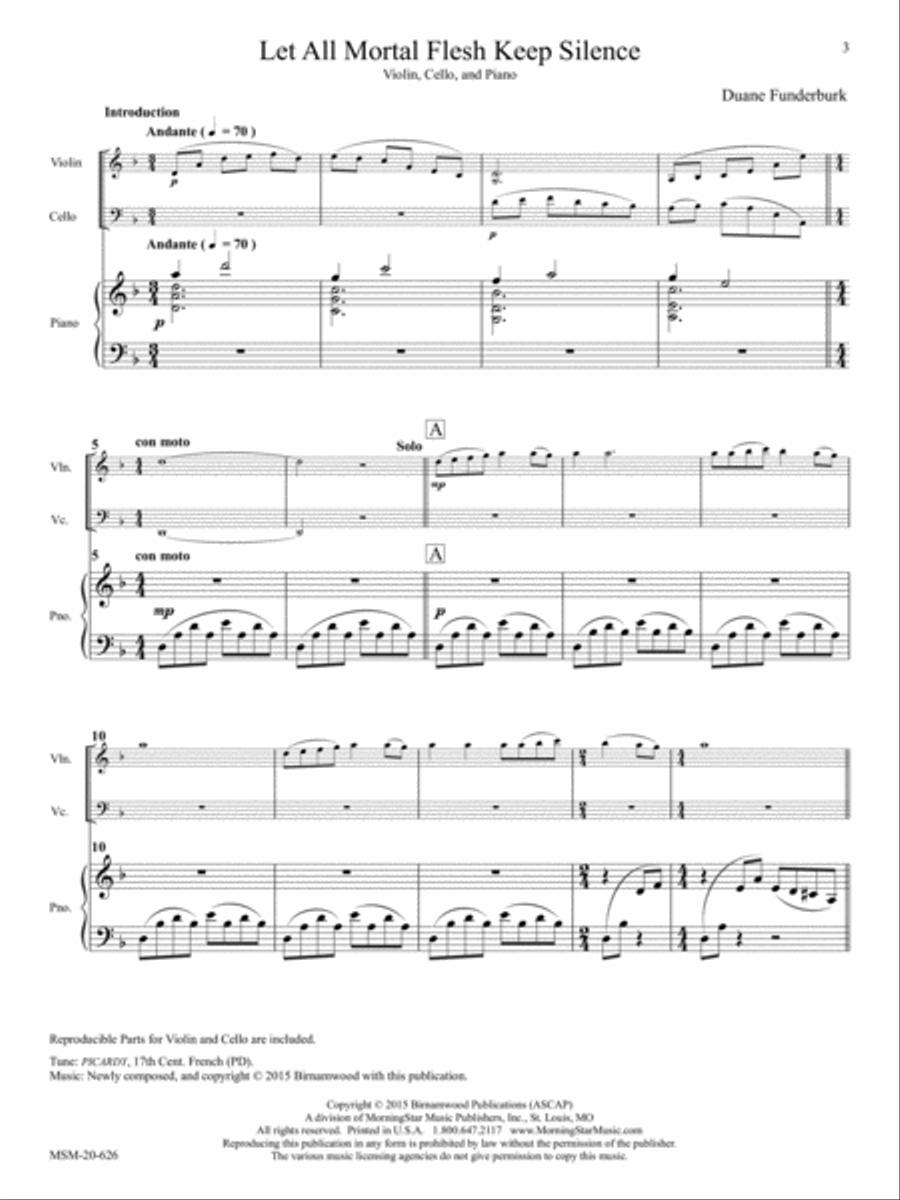 Let All Mortal Flesh Keep Silence Piano Trio scores gallery preview page 2