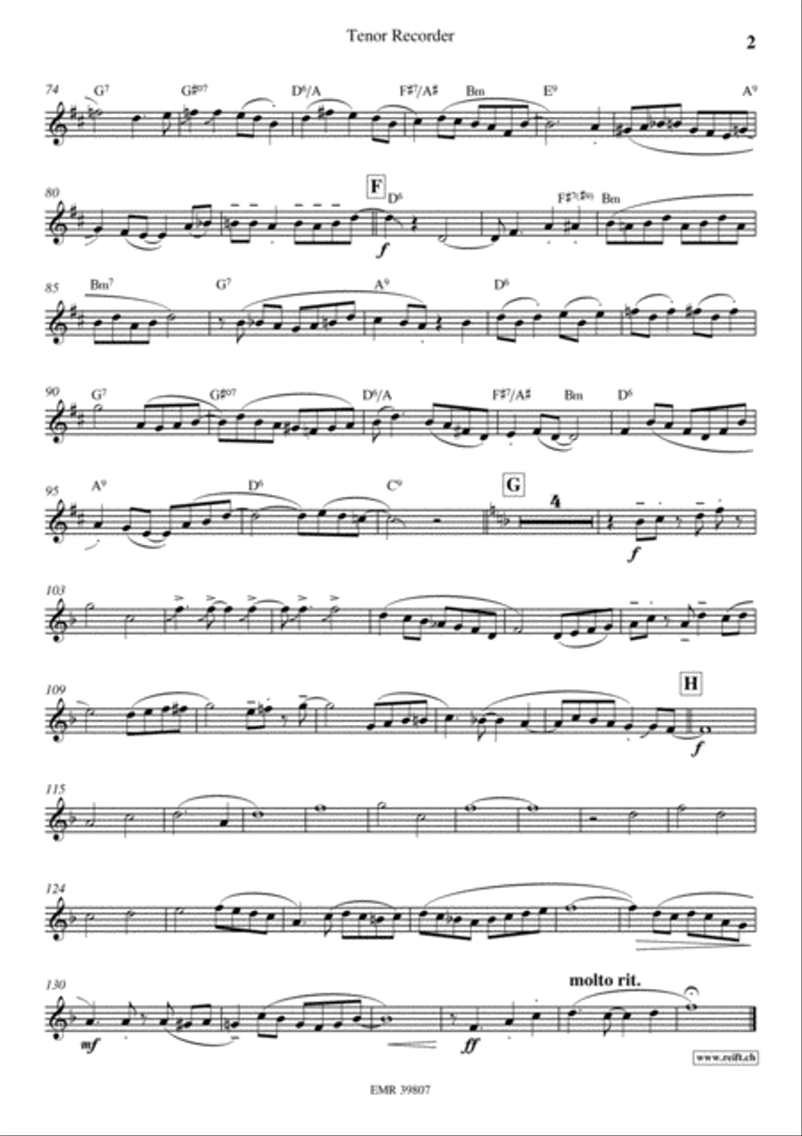 Anchors Aweigh Tenor Recorder scores gallery preview page 3