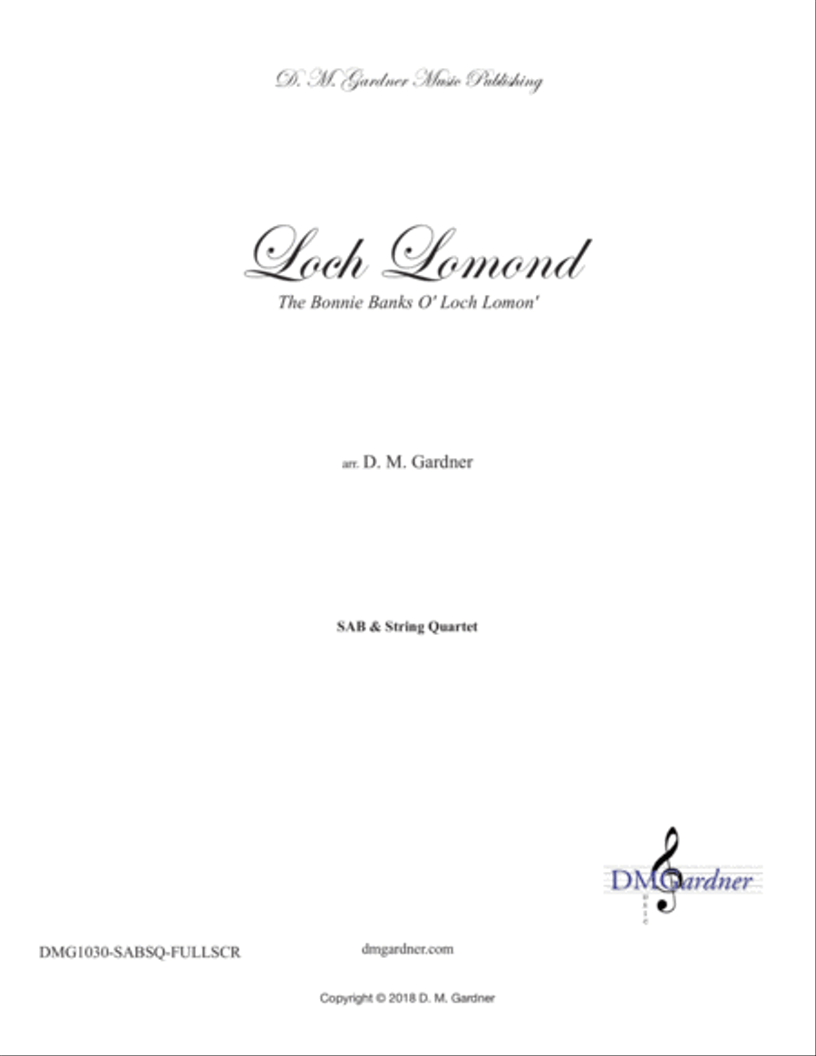 Loch Lomond - SAB and String Quartet (opt. piano) SAB scores gallery preview page 1