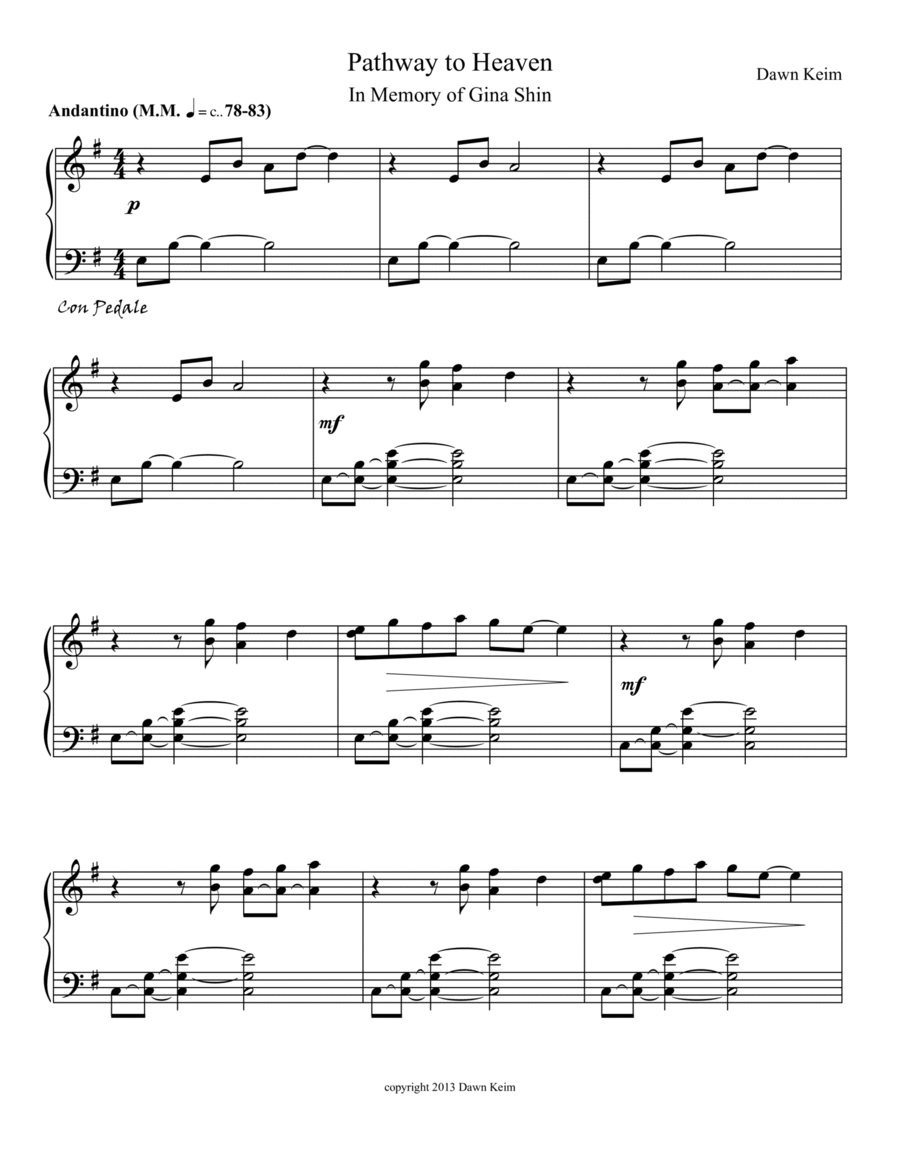 Pathway to Heaven Piano Solo scores gallery preview page 1