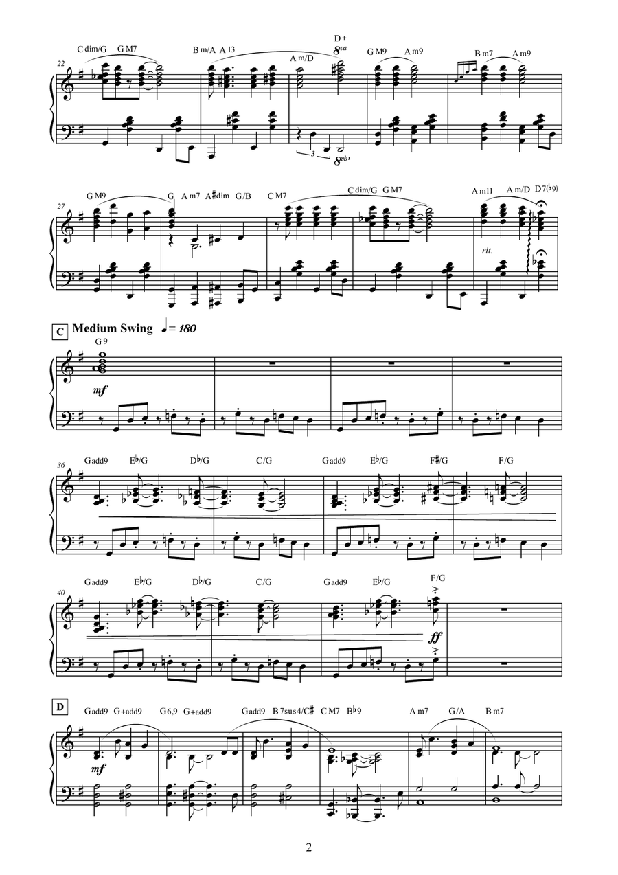 Jazzy Jingle Bells Piano Solo scores gallery preview page 2