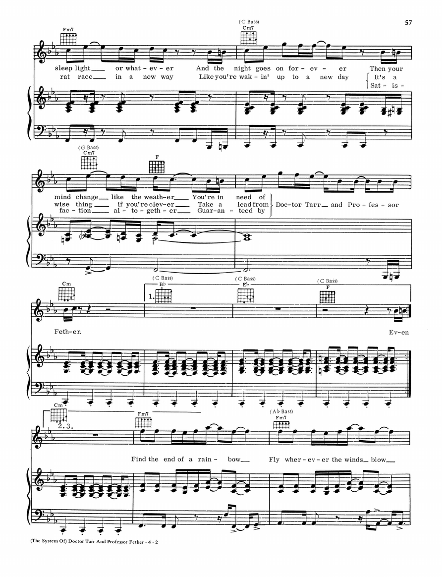 (The System Of) Doctor Tarr And Professor Fether Piano, Vocal, Guitar scores gallery preview page 2