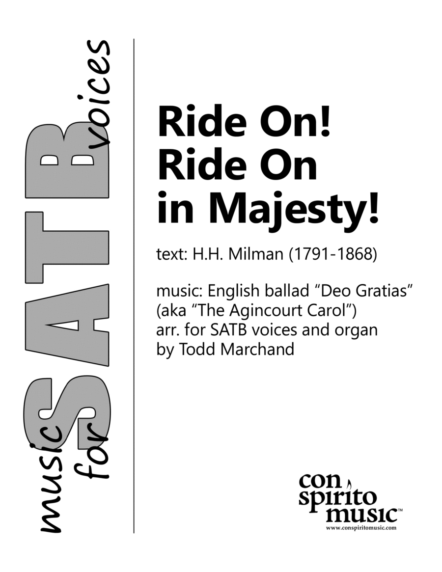 Ride On! Ride On in Majesty! — SATB voices, organ 4-Part scores gallery preview page 1