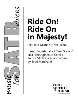 Ride On! Ride On in Majesty! — SATB voices, organ