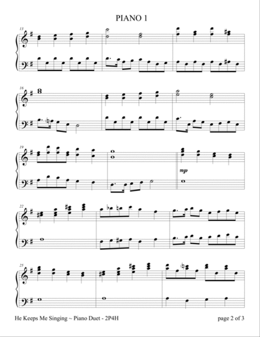 He Keeps Me Singing (2 Pianos, 4 Hands Duet) 2 Pianos, 4-Hands scores gallery preview page 4