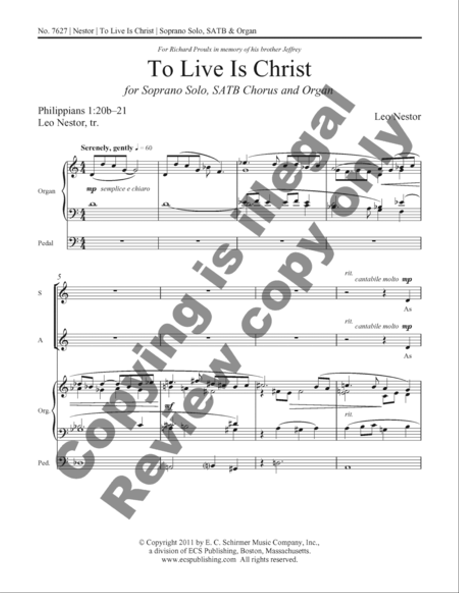 To Live Is Christ To Live Is Christ 4-Part scores gallery preview page 10