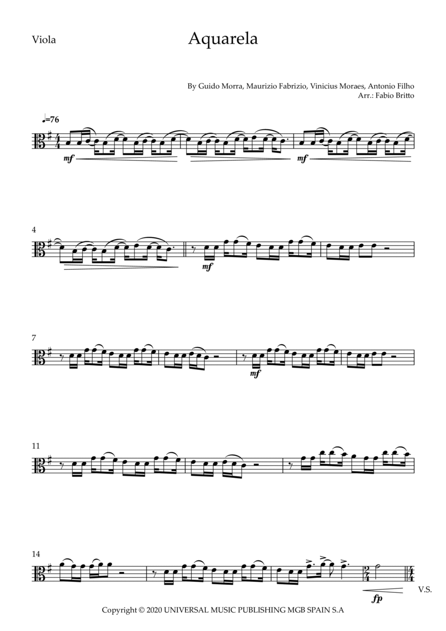 Aquarela-toquinho Aquarela-toquinho Viola Solo scores gallery preview page 1