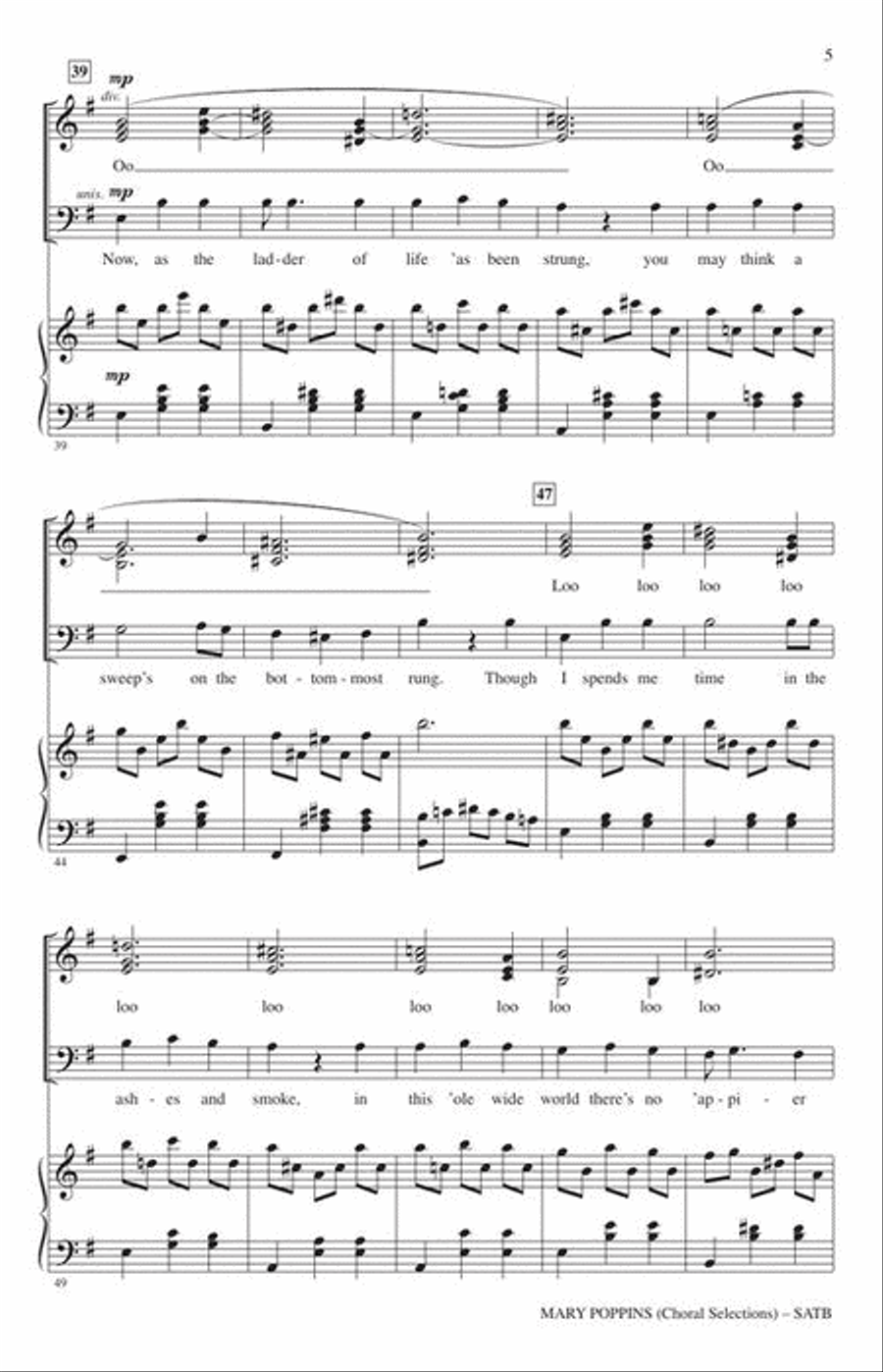Mary Poppins (Choral Selections) 4-Part scores gallery preview page 4