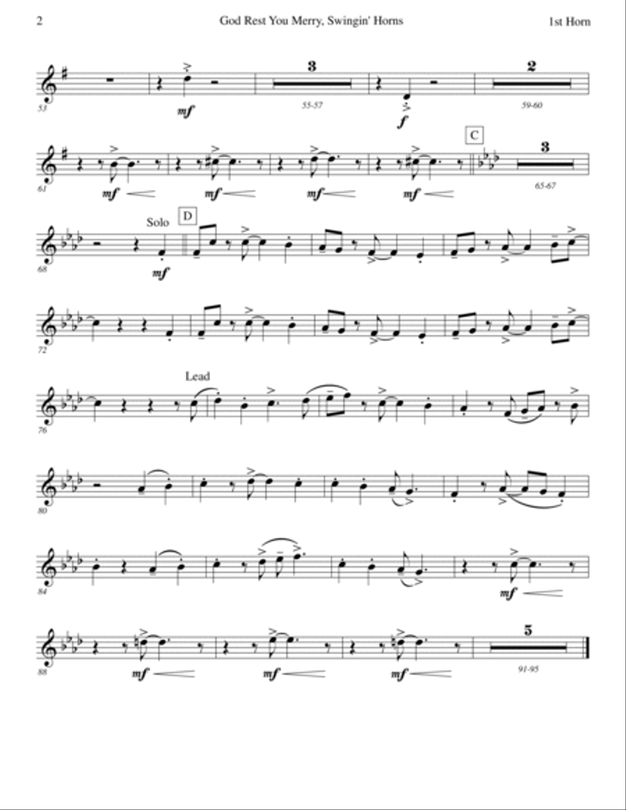 God Rest You Merry, Gentlemen (Horn Quartet) Brass Quartet scores gallery preview page 5