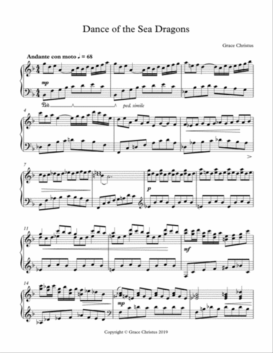 Dance of the Sea Dragons Dance of the Sea Dragons Piano Solo scores gallery preview page 1